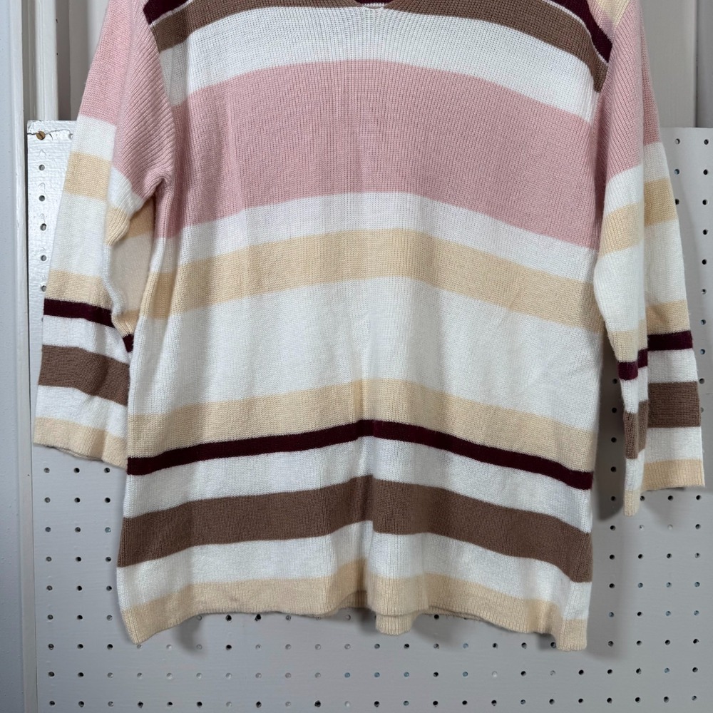 Lane Bryant Tunic Sweater Women's Multi Striped Knit Long Sleeve Winter - 14/16 - Picture 4 of 11